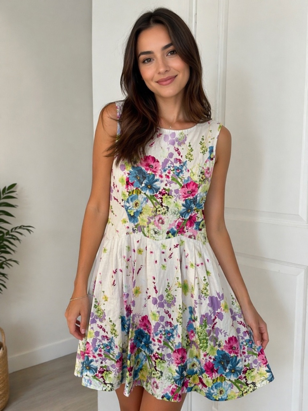 Floral Fit & Flare Dress Size M | Feminine Summer Dress